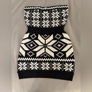 Moda International Black and White Snowflake Mini Dress